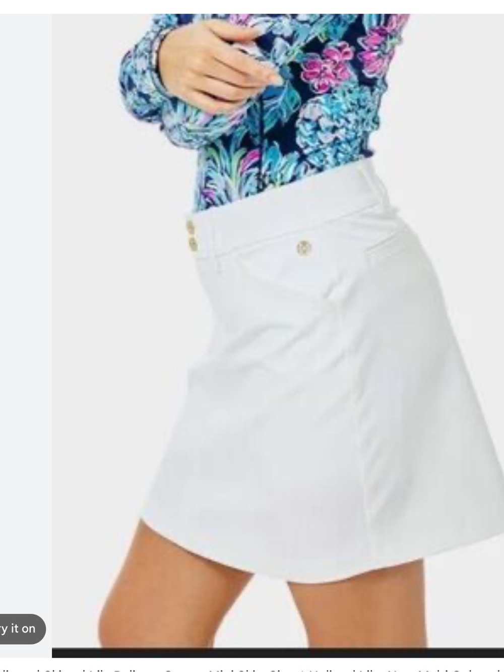 Lilly Pulitzer Cream Mini Skirt with Button-Trim Waistband